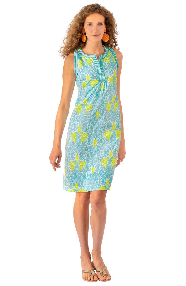 Cotton Flirt Dress - East India - Final Sale Turq Lime