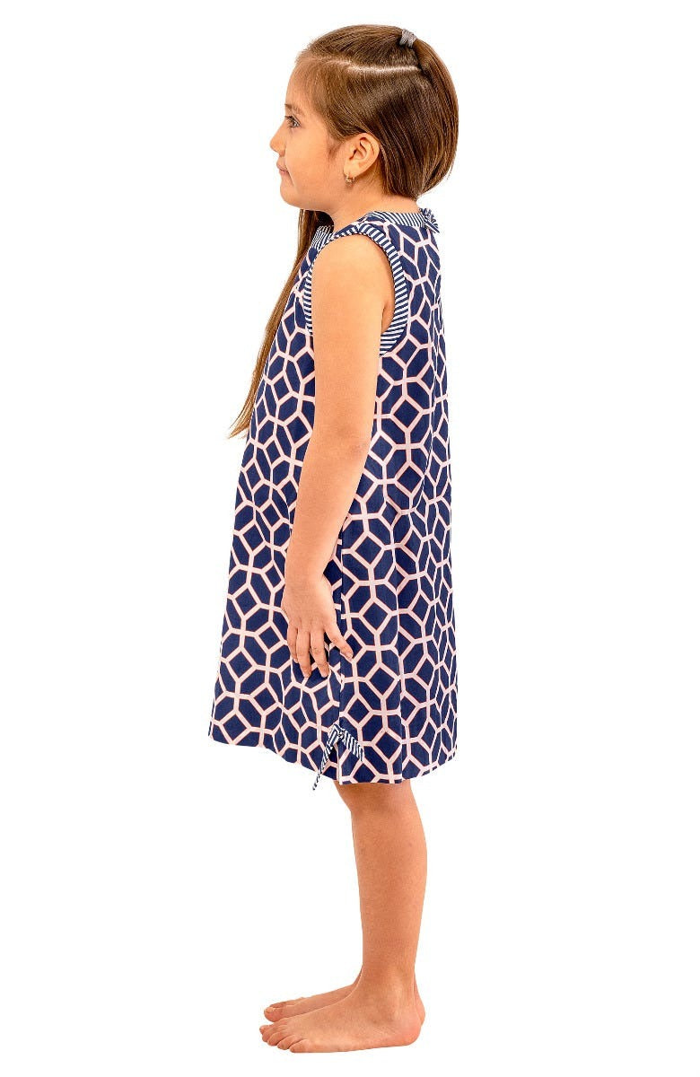 Girls Dress -Lucy In The Sky With Diamonds Navy