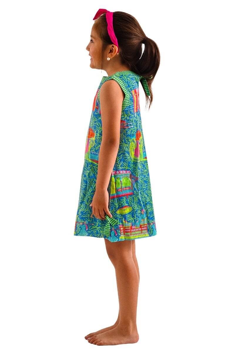 Girls Dress - Palanquin Party Turquoise