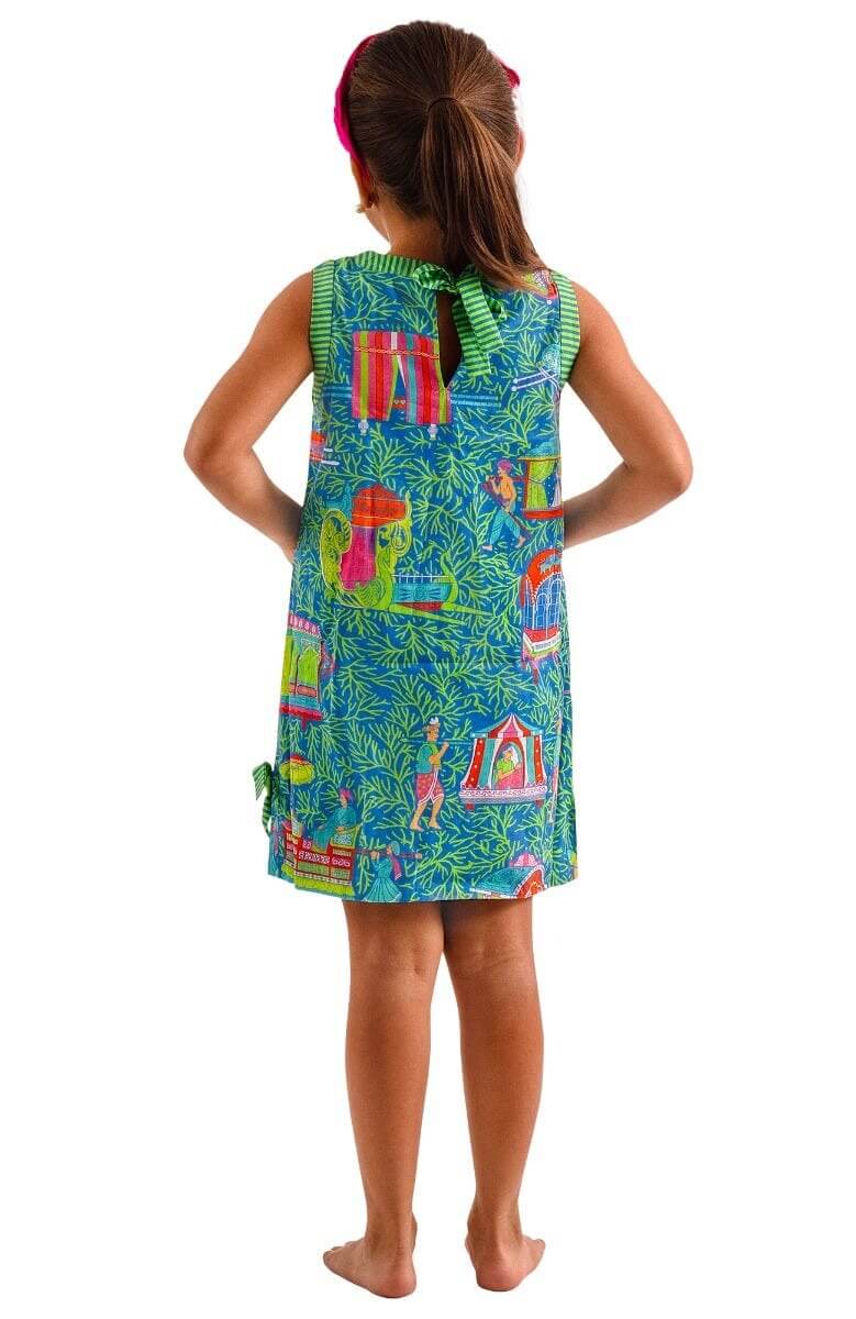 Girls Dress - Palanquin Party Turquoise