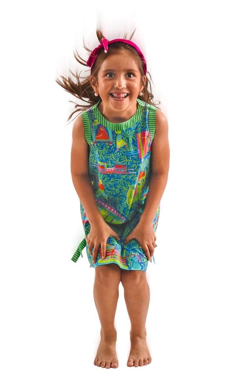 Girls Dress - Palanquin Party Turquoise