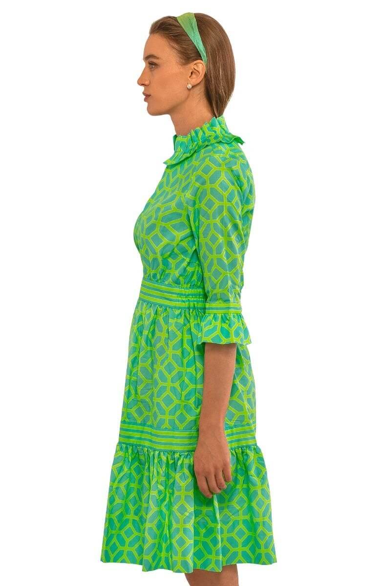 Hope Dress - Lucy In The Sky With Diamonds Turquoise Lime