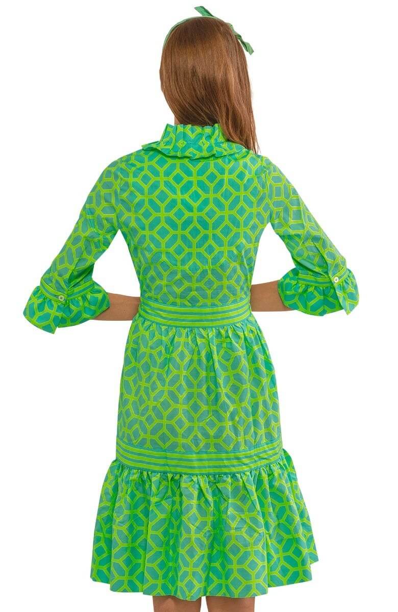 Hope Dress - Lucy In The Sky With Diamonds Turquoise Lime