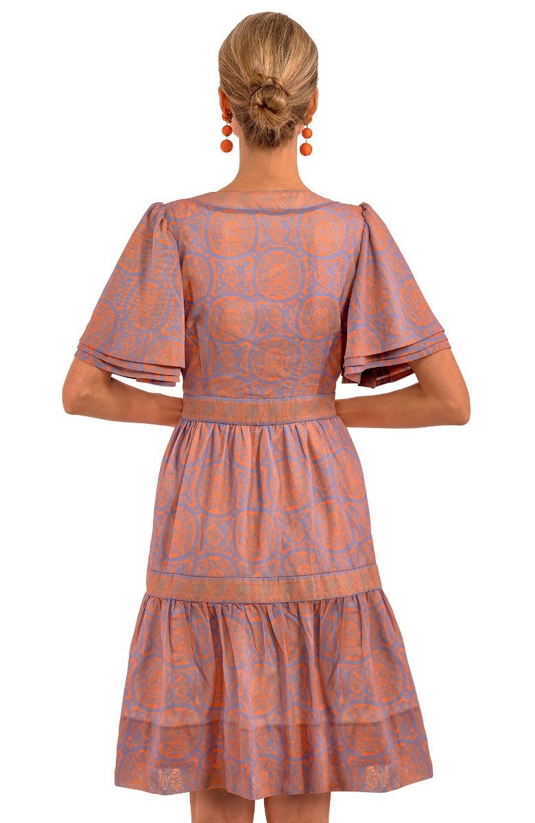 Le Marais Dress - Sultan&#39;s Dining Room Periwink Orange