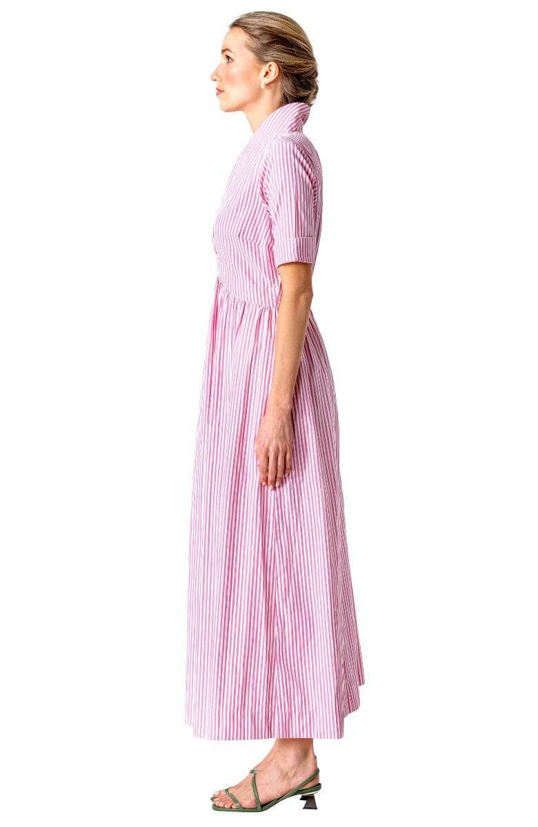 June Dress - Stripe Wash &amp; Wear Pink