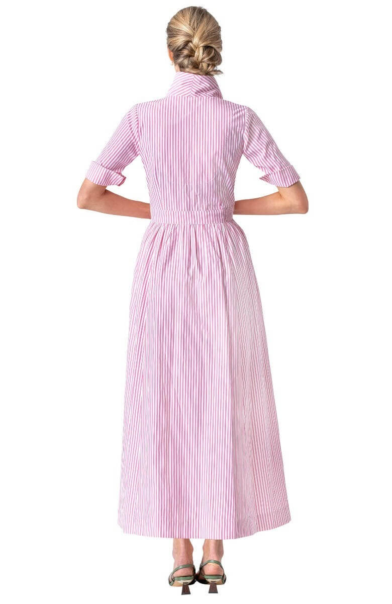 June Dress - Stripe Wash &amp; Wear Pink