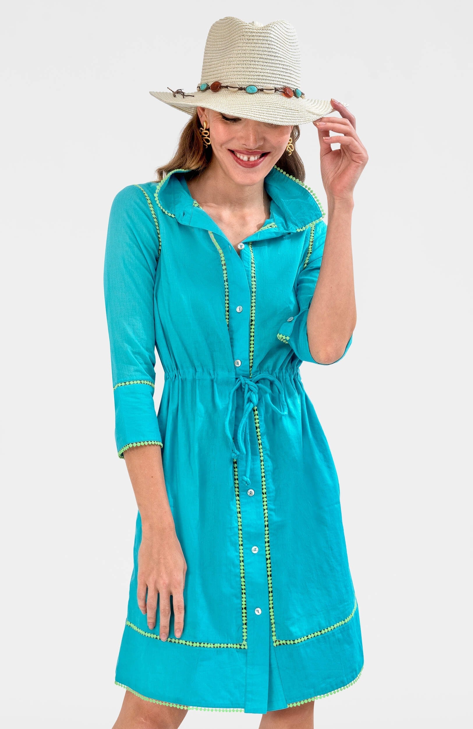 Glance My Way Dress (Pre-Order) Turquoise