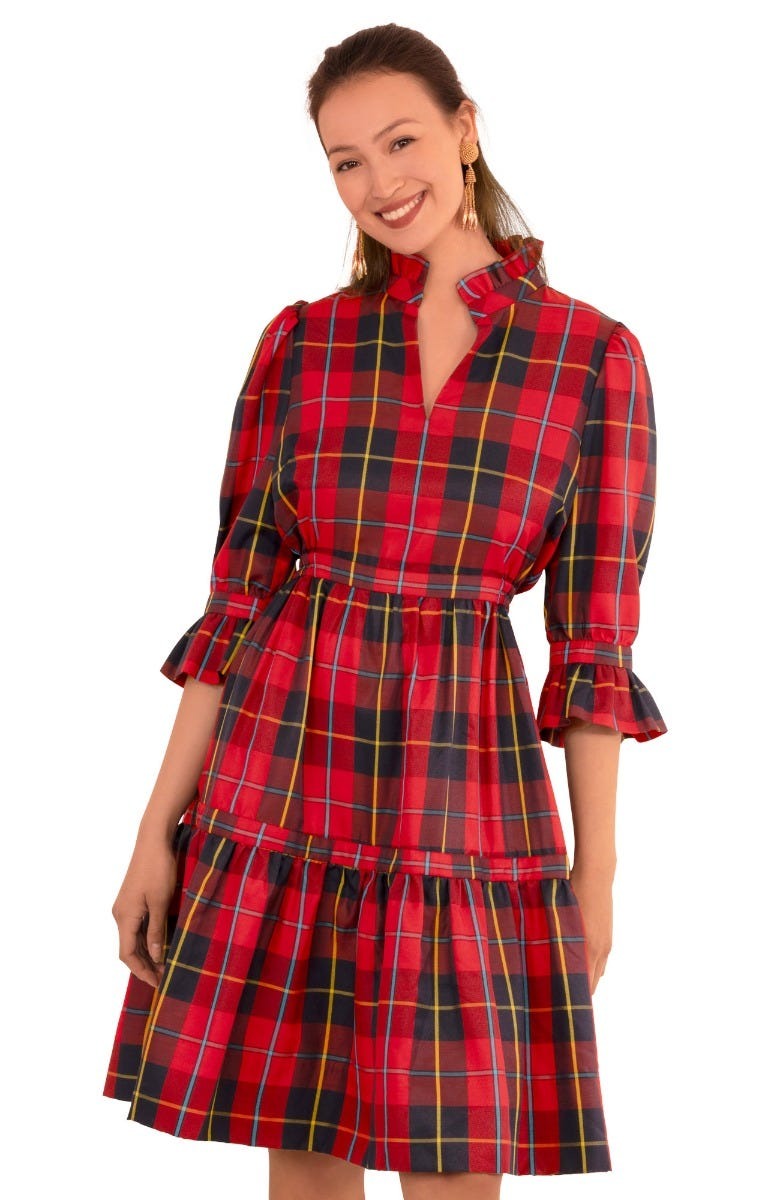 Teardrop Dress Plaidly Cooper - Final Sale Redmulti Plaid