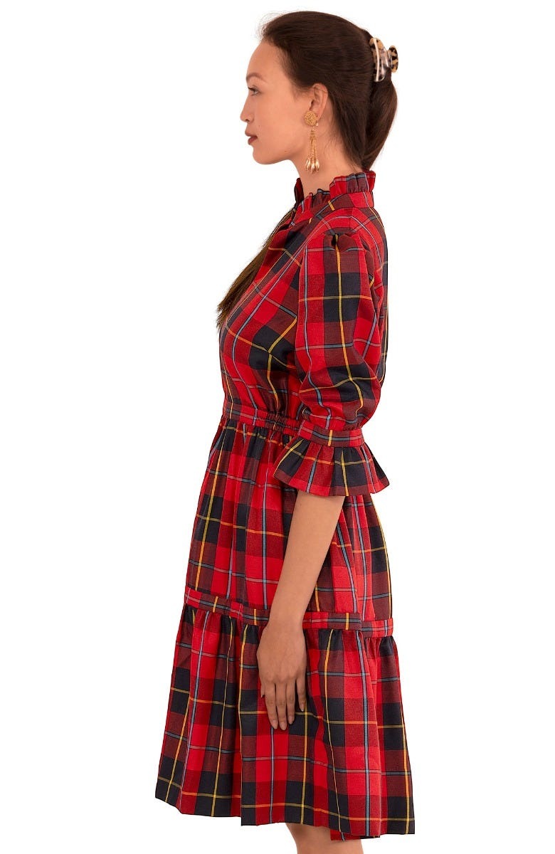 Teardrop Dress Plaidly Cooper - Final Sale Redmulti Plaid