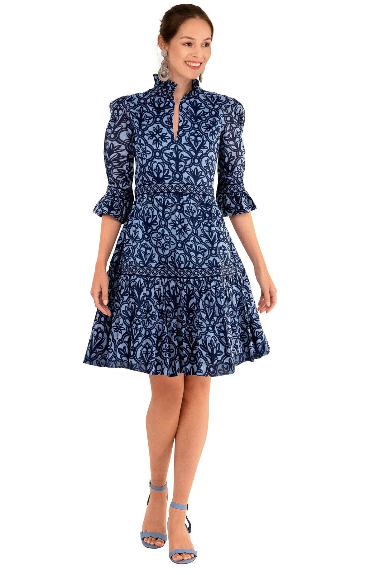 Cotton Teardrop Dress - Wall of Secrets - Final Sale Periwinkle Navy