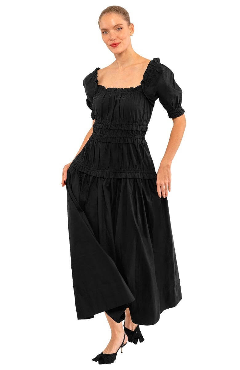 Ruffle Up Maxi Dress Black