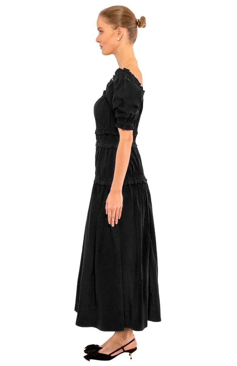 Ruffle Up Maxi Dress Black