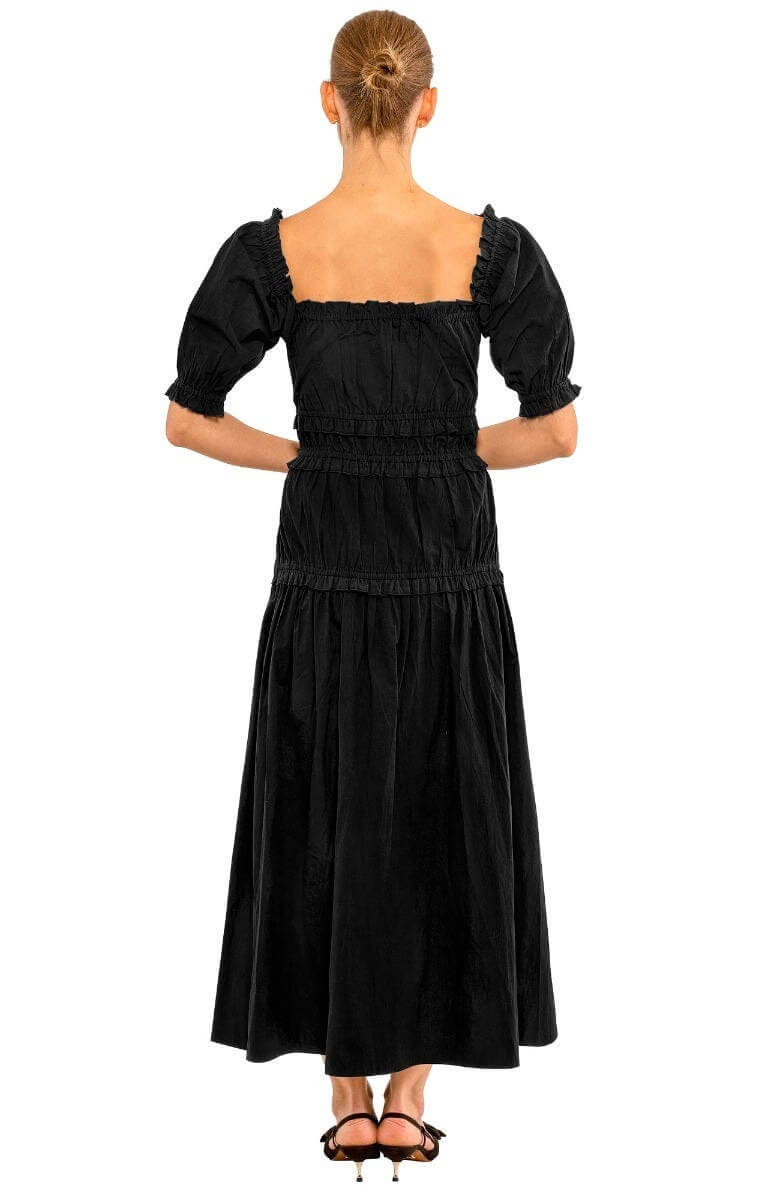 Ruffle Up Maxi Dress Black