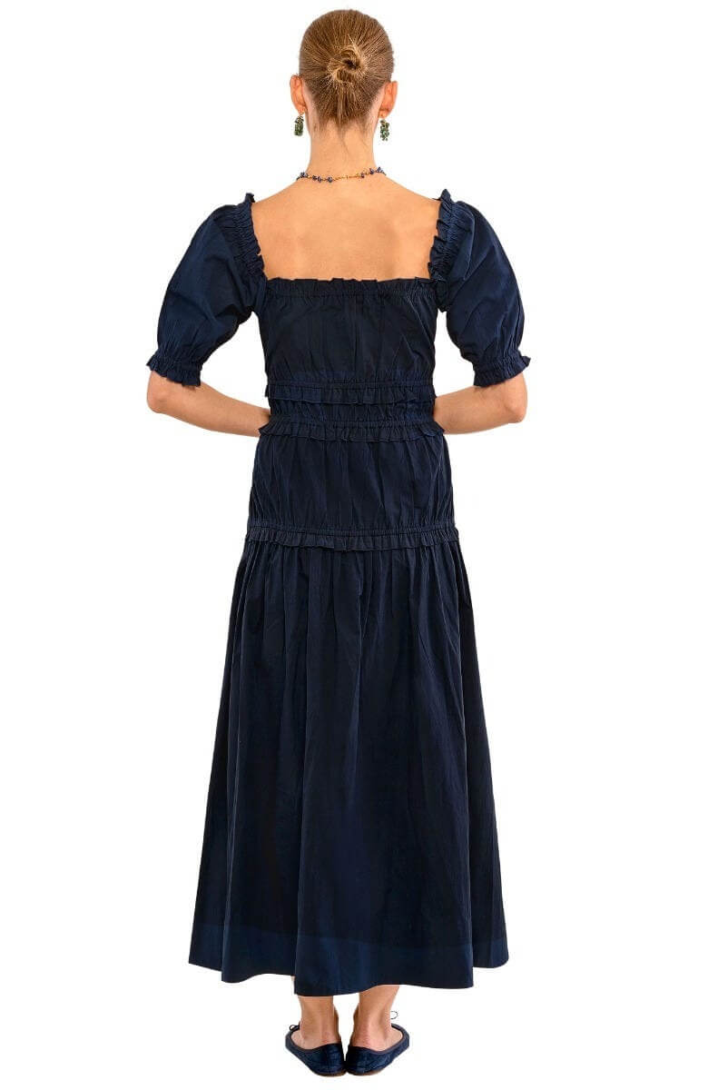 Ruffle Up Maxi Dress Navy