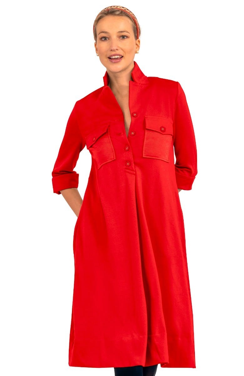 Ponte Alli Dress - Uptown Girl Red