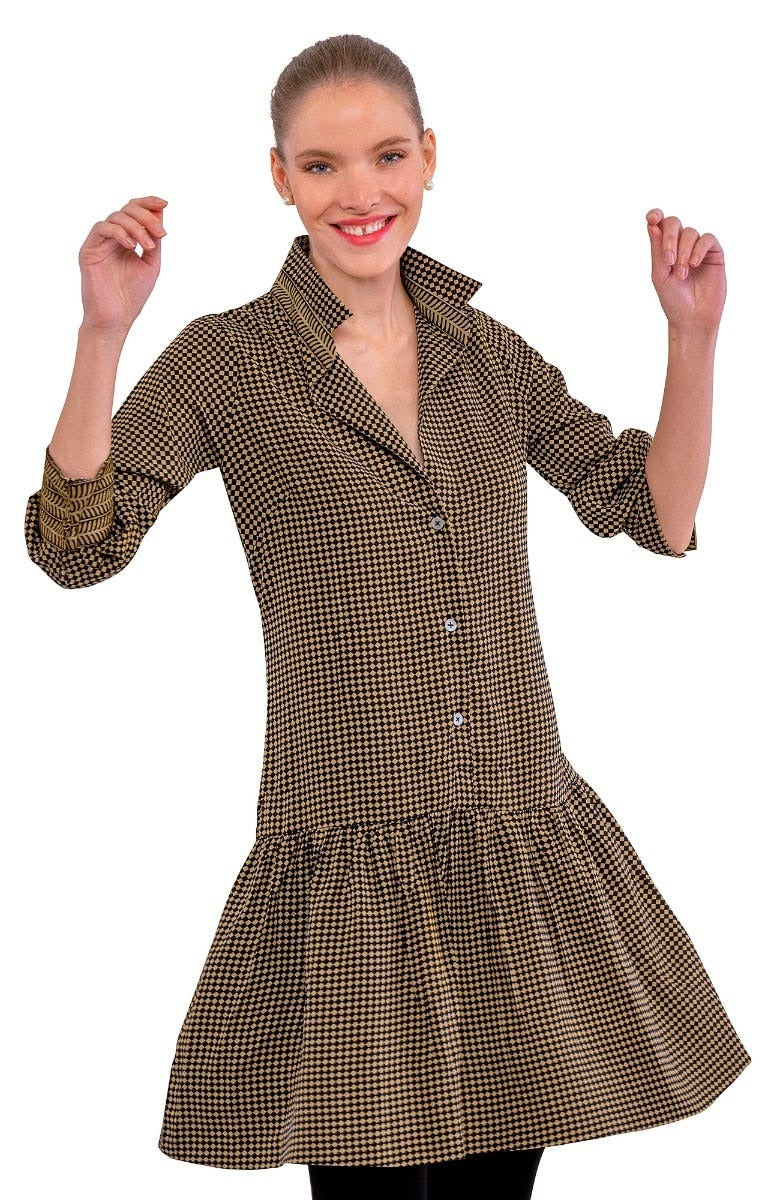 So Sweet Dress - Checkmate - Final Sale Black Khaki