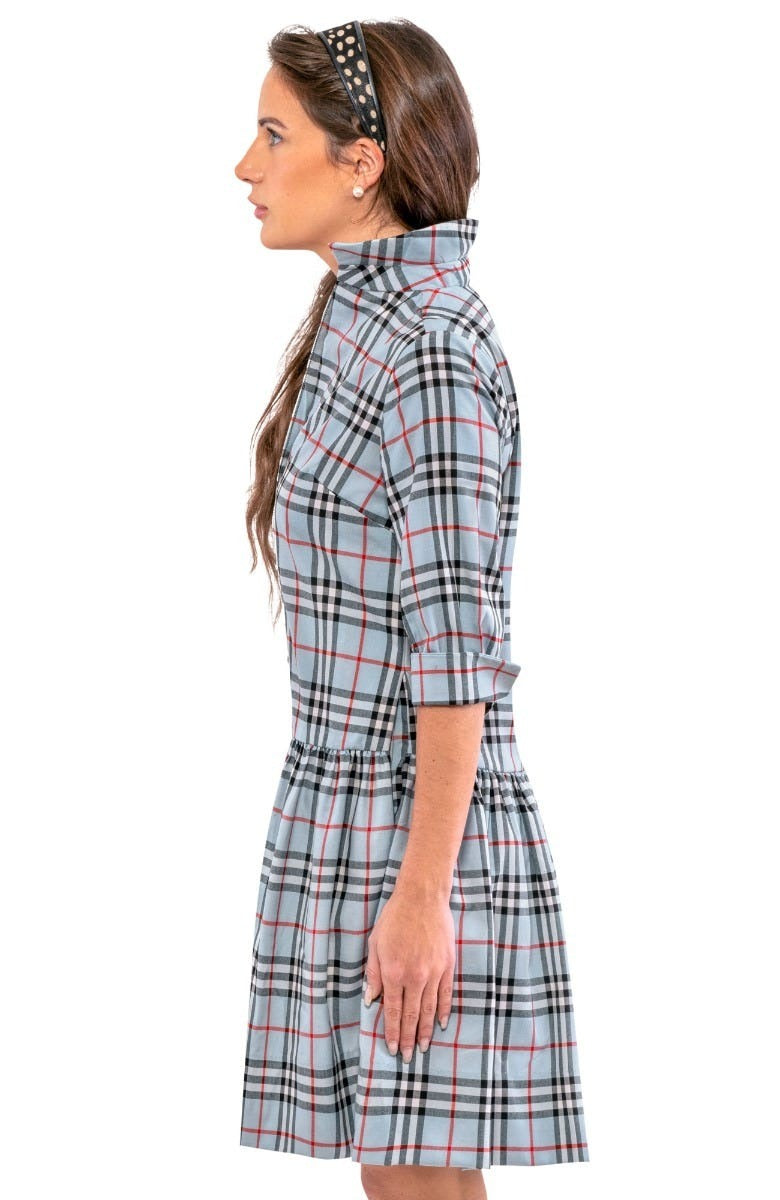 So Sweet Dress - Pretty Peri Plaid Pale Blue