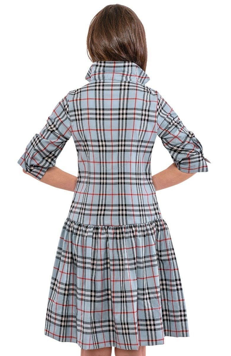 So Sweet Dress - Pretty Peri Plaid Pale Blue