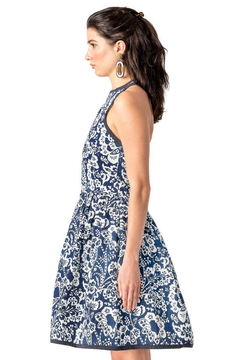 Halter Heaven Dress - Flora Navy