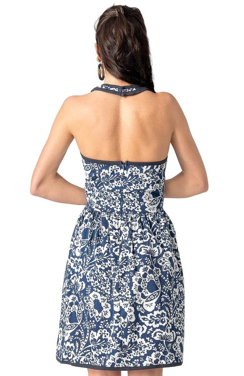 Halter Heaven Dress - Flora (Pre-Order) Navy