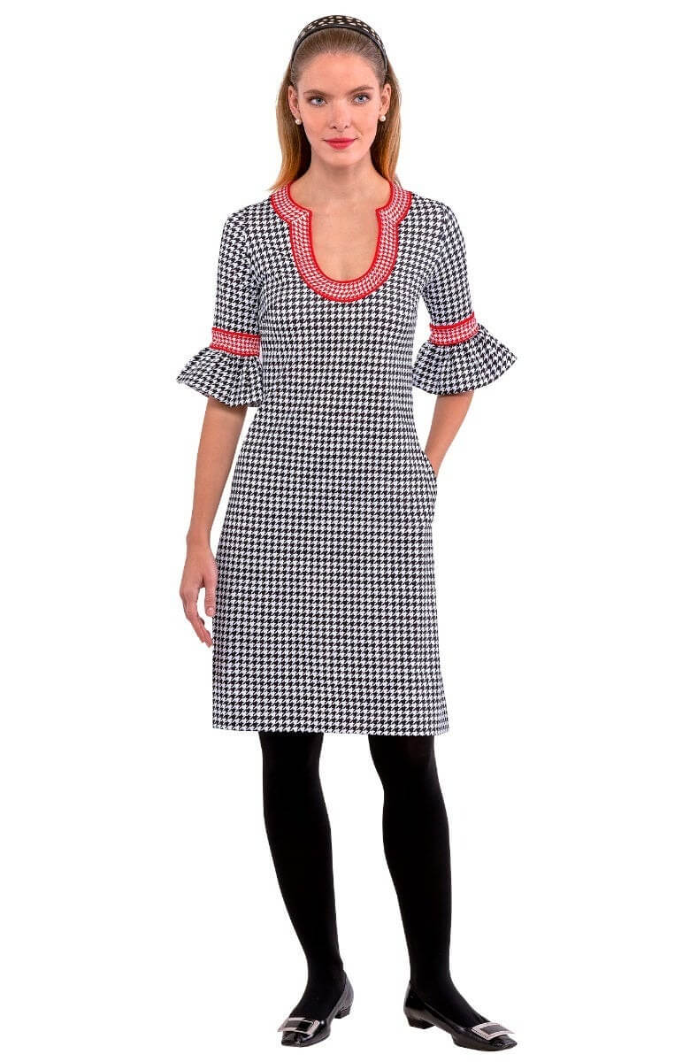 Shake Your Tushy Dress - Houndstooth Black