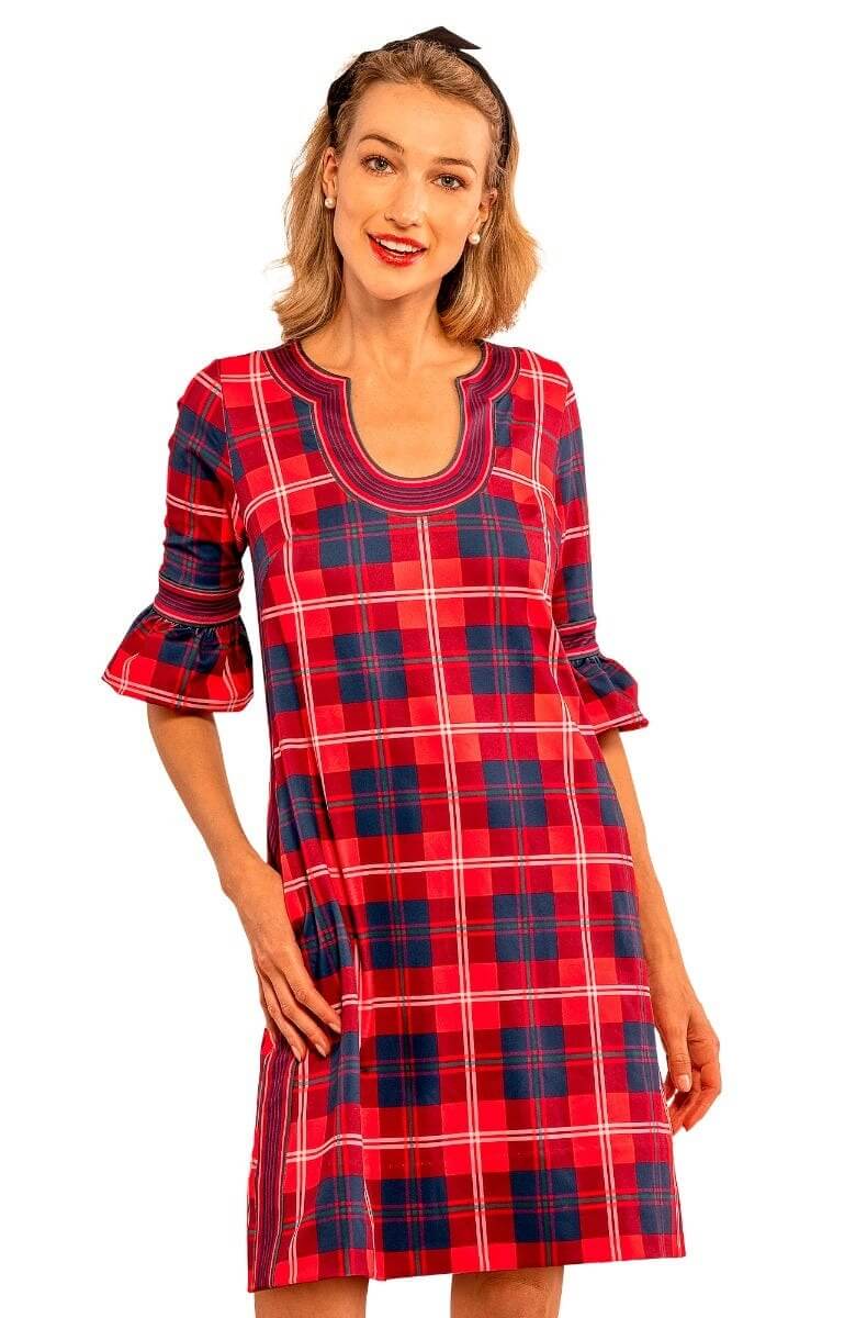 Shake Your Tushy Dress - Middleton Plaid Red