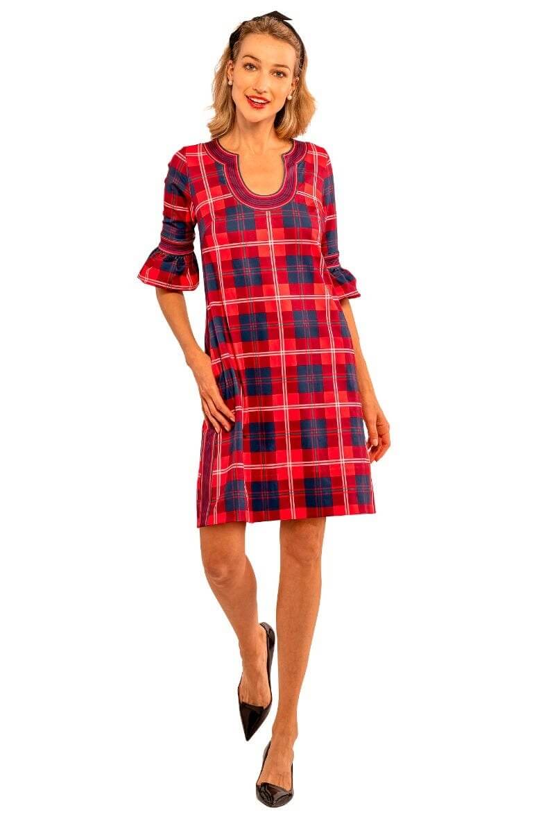 Shake Your Tushy Dress - Middleton Plaid Red