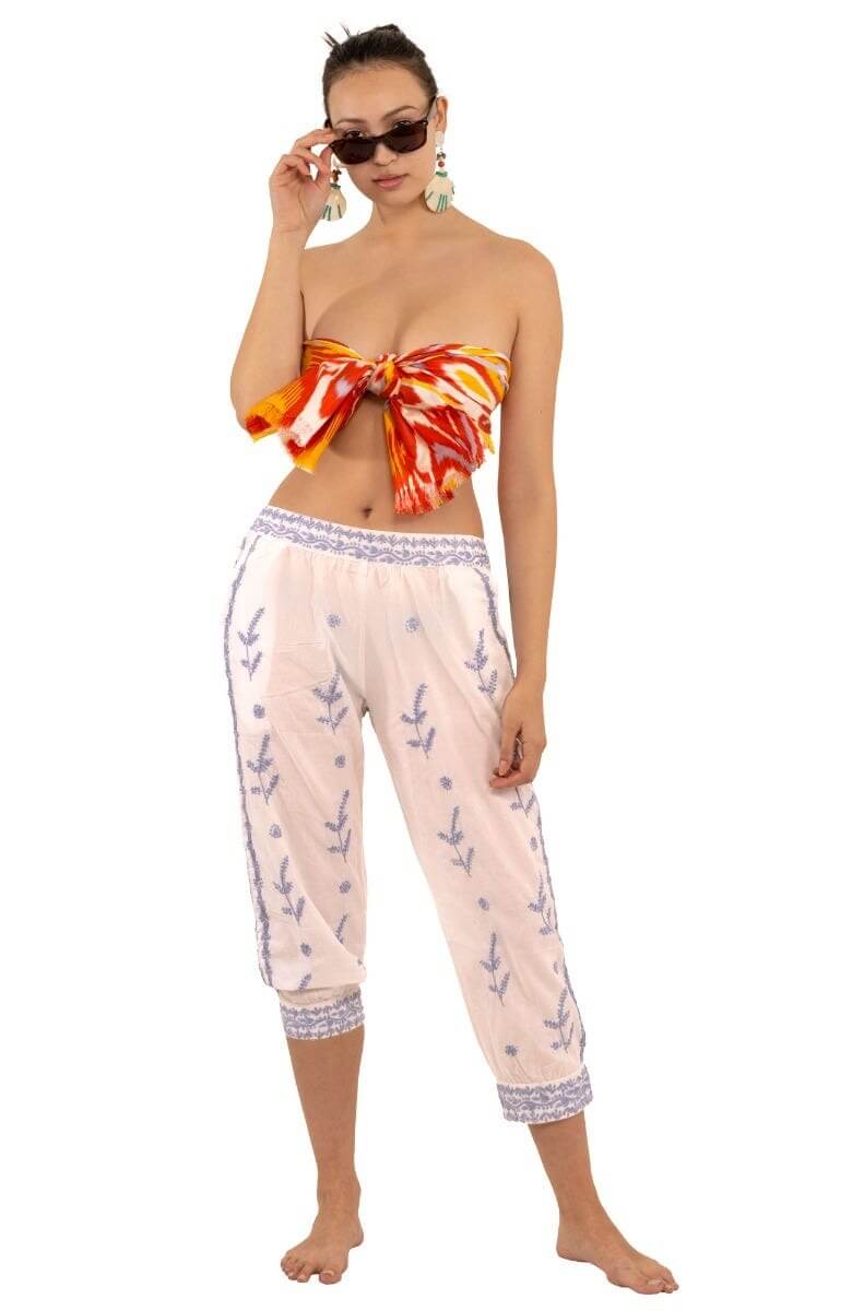 Dynasty Embroidered Pant - Final Sale Periwinkle