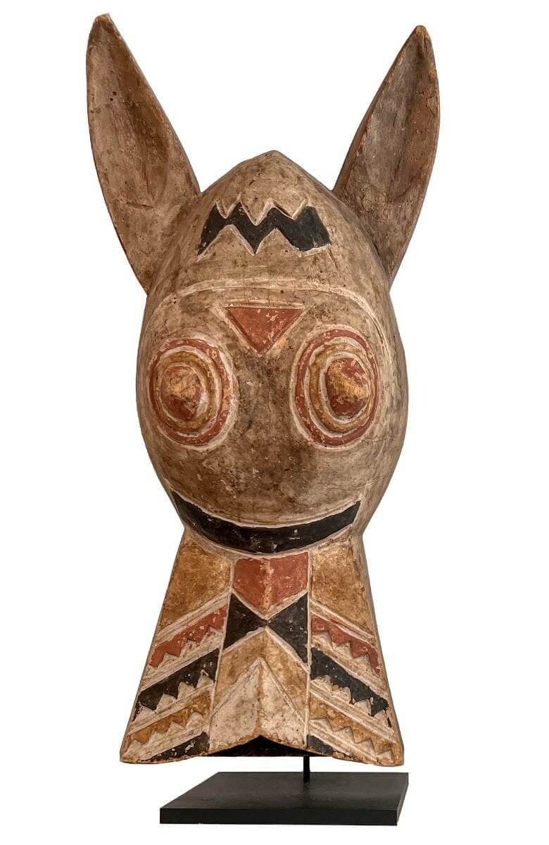 Early 20th Century Tribal Carved Animal Mask Wood