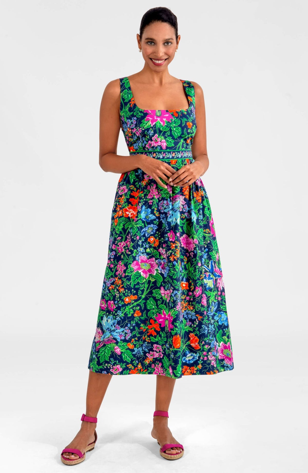 Easy Peasy Dress - English Garden Navy