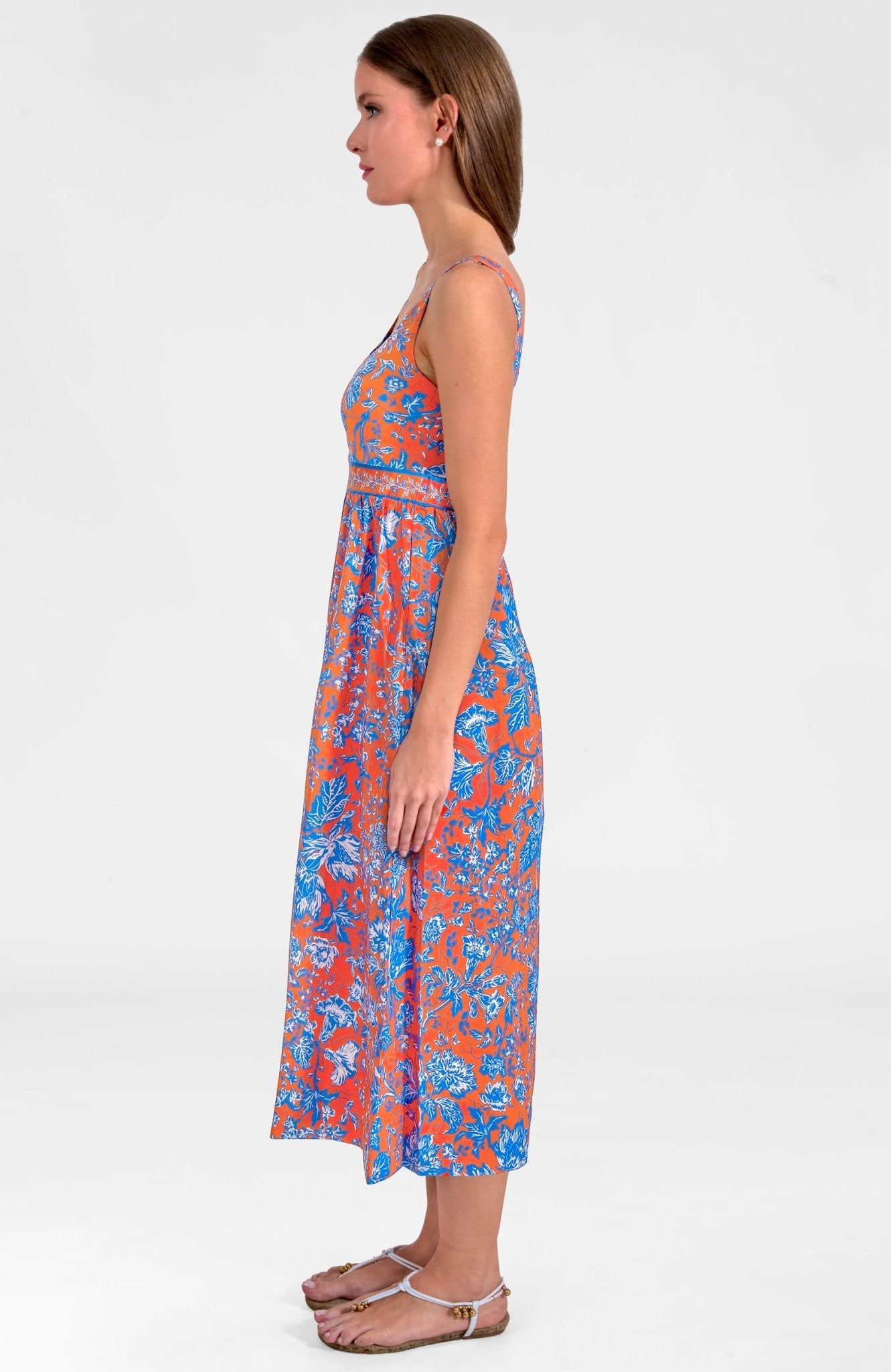 Easy Peasy Dress - English Garden Orange