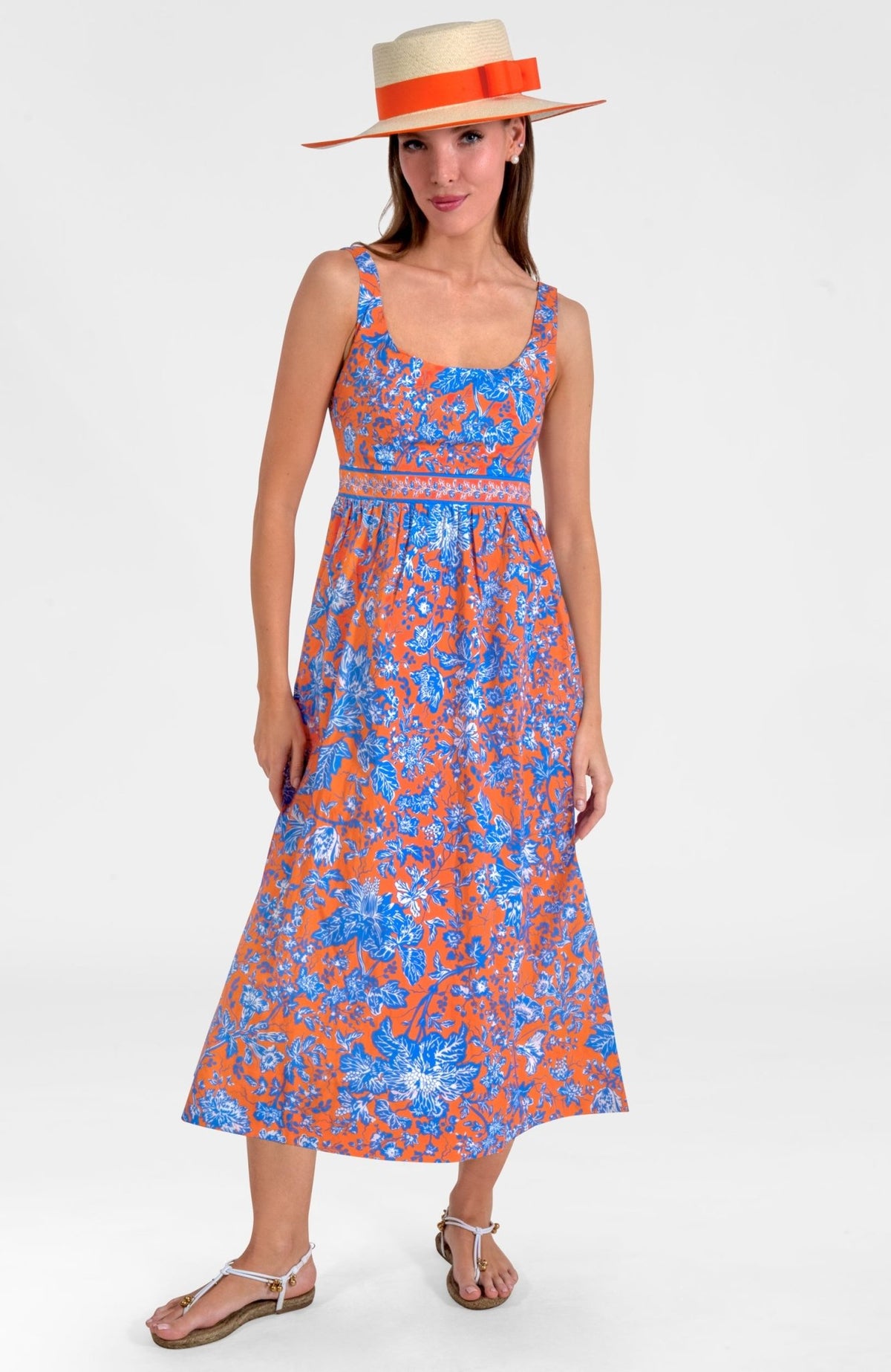 Easy Peasy Dress - English Garden Orange