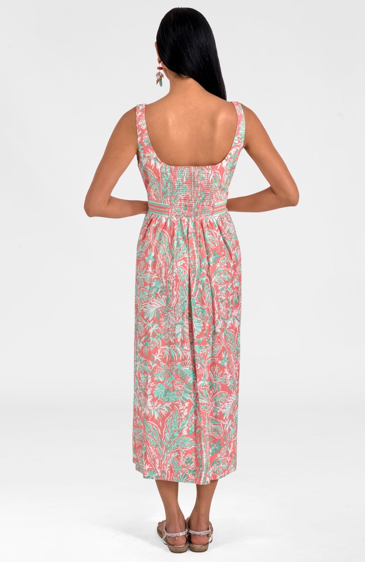 Easy Peasy Dress - Vintage Vines Melon Turq