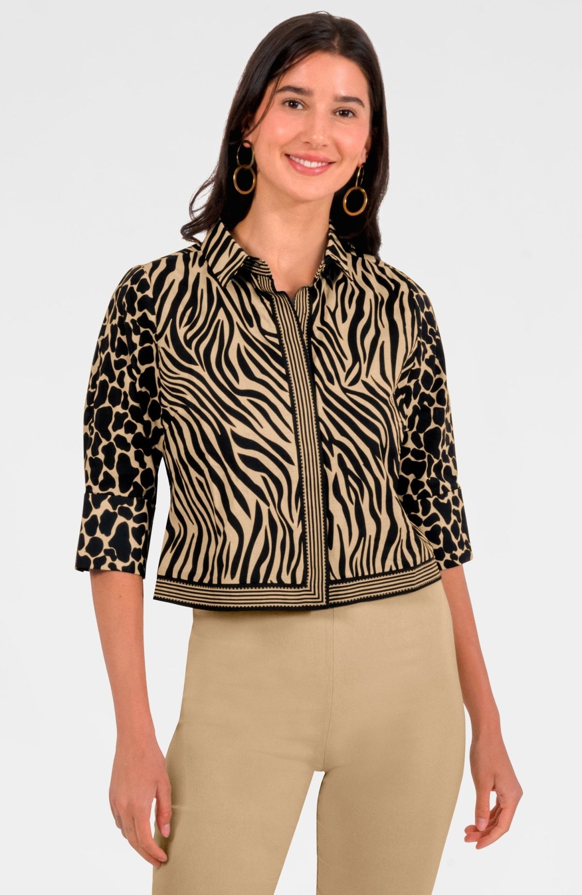 Effortless Top - Animal Instincts Zebra Khaki