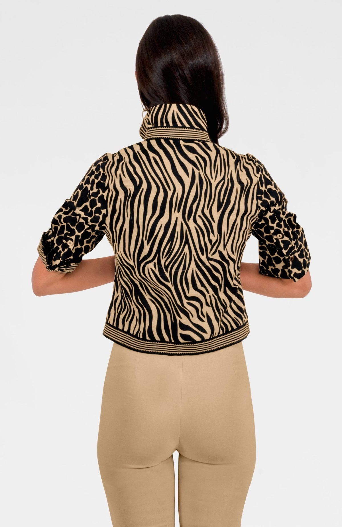 Effortless Top - Animal Instincts Zebra Khaki