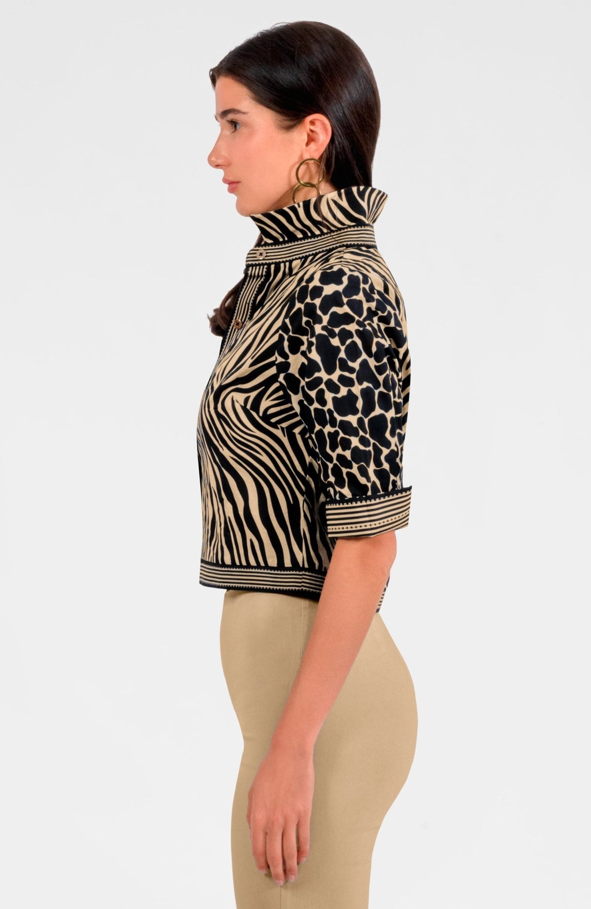 Effortless Top - Animal Instincts Zebra Khaki