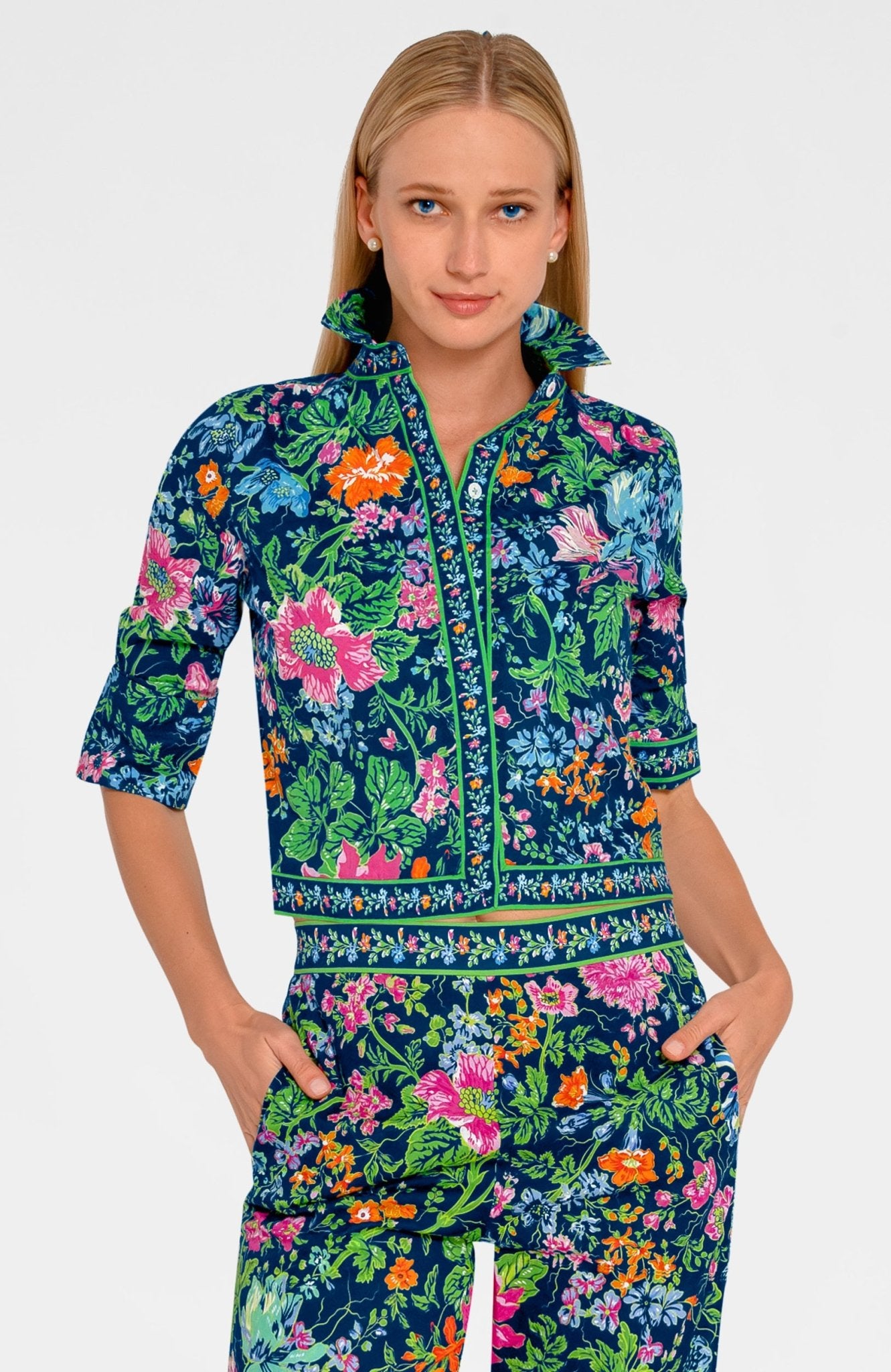 Effortless Top - English Garden Navy