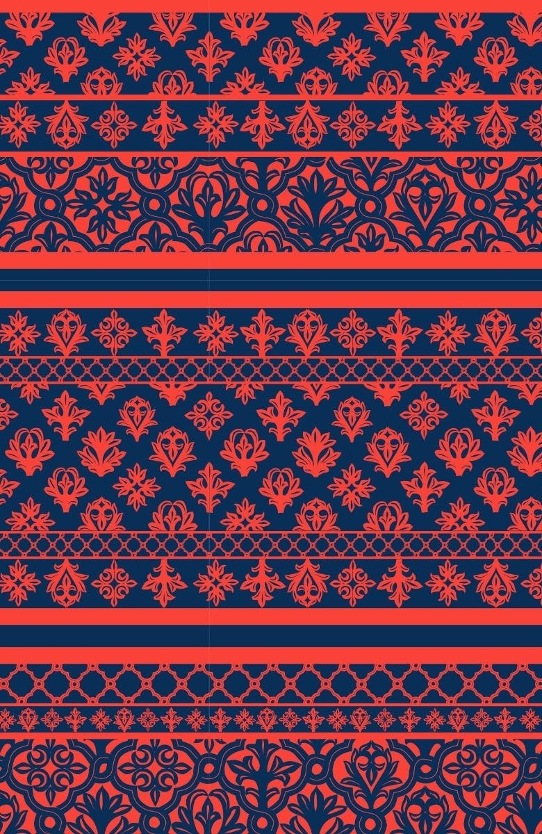 Embroidered Patchwork Swing Dress - Final Sale Navy Red