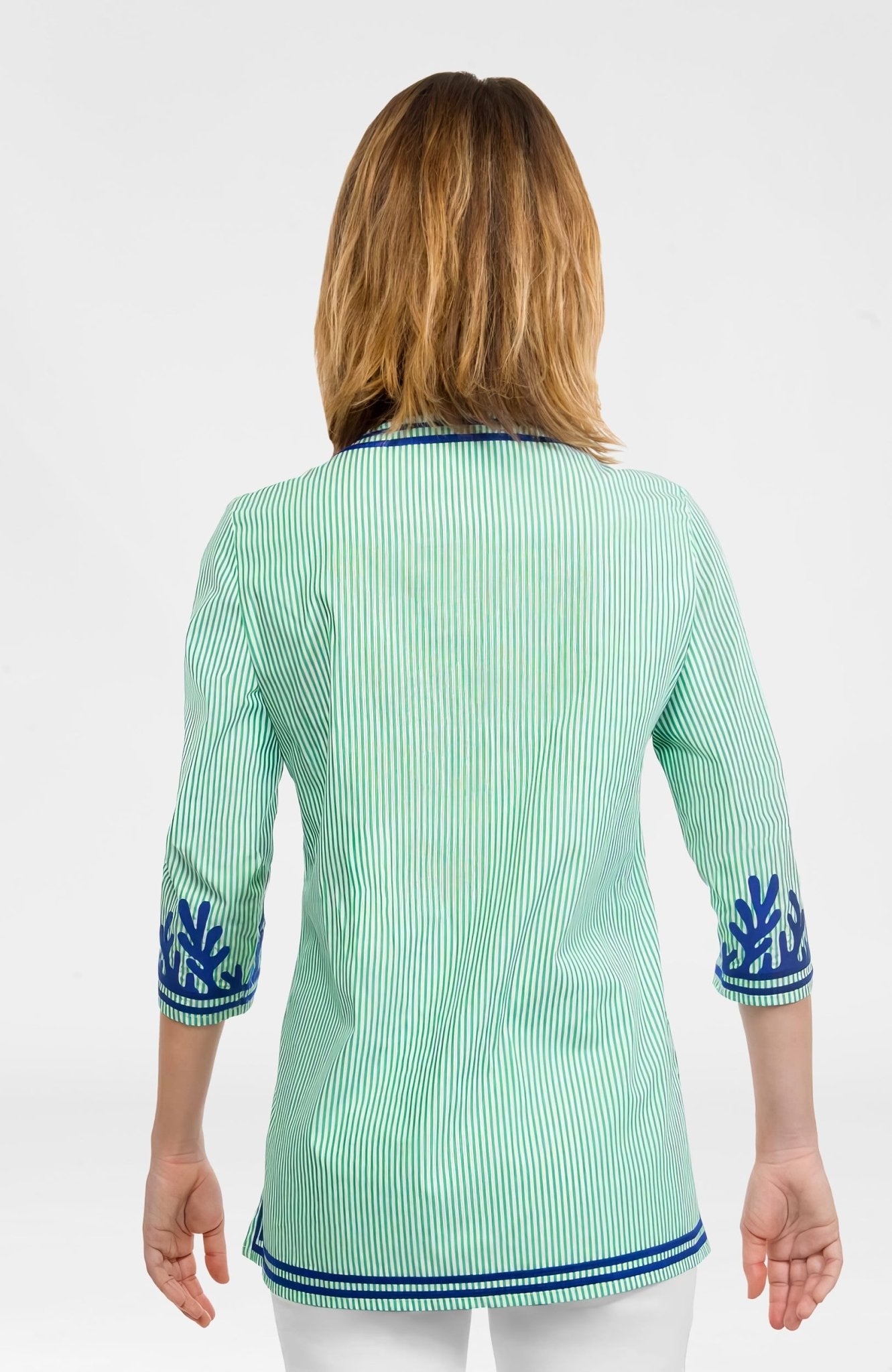 Embroidered Pinstripe Tunic - The Reef - Gretchen Scott