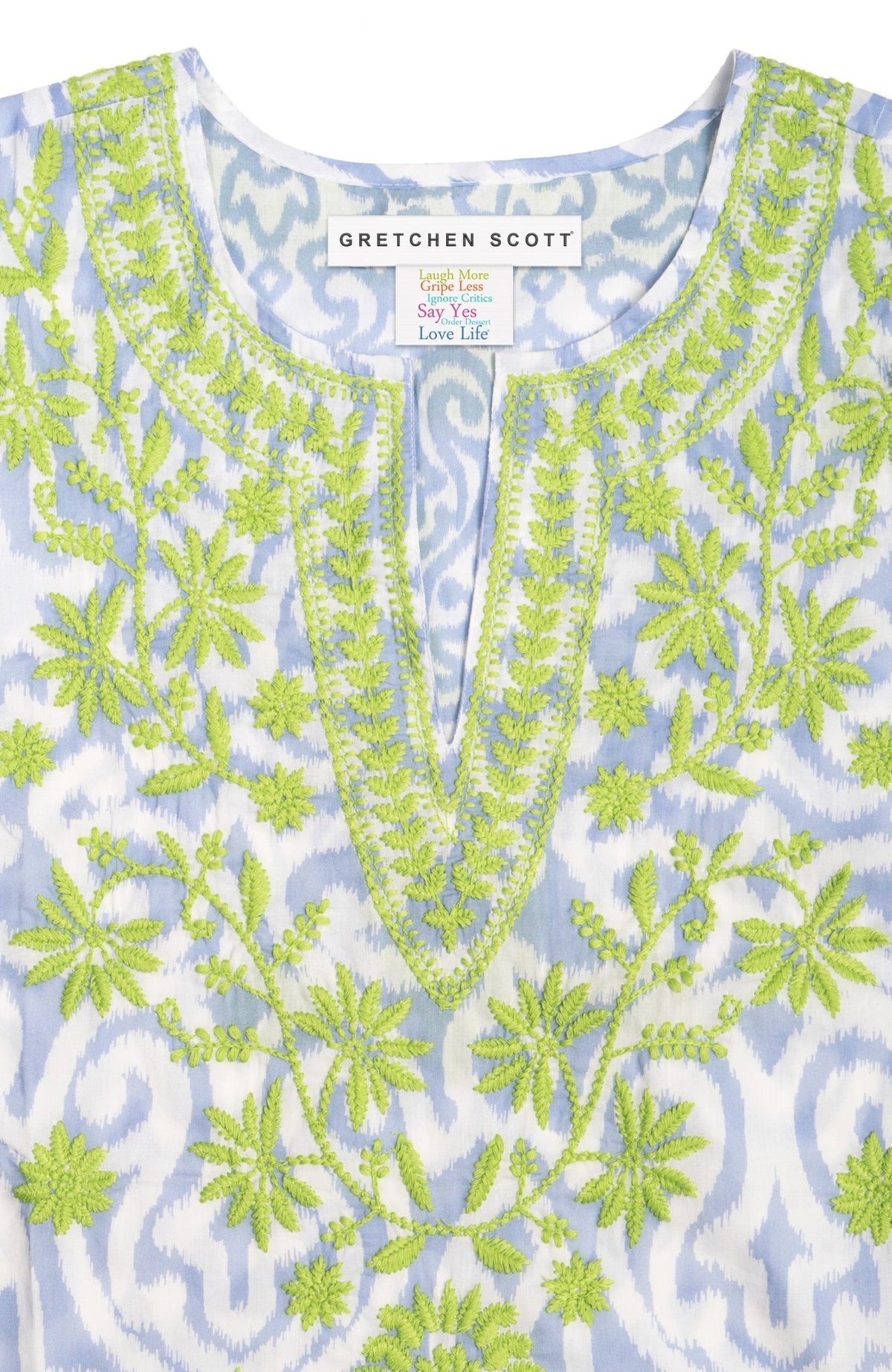 Embroidered Tunic - Arabesque Light Blue