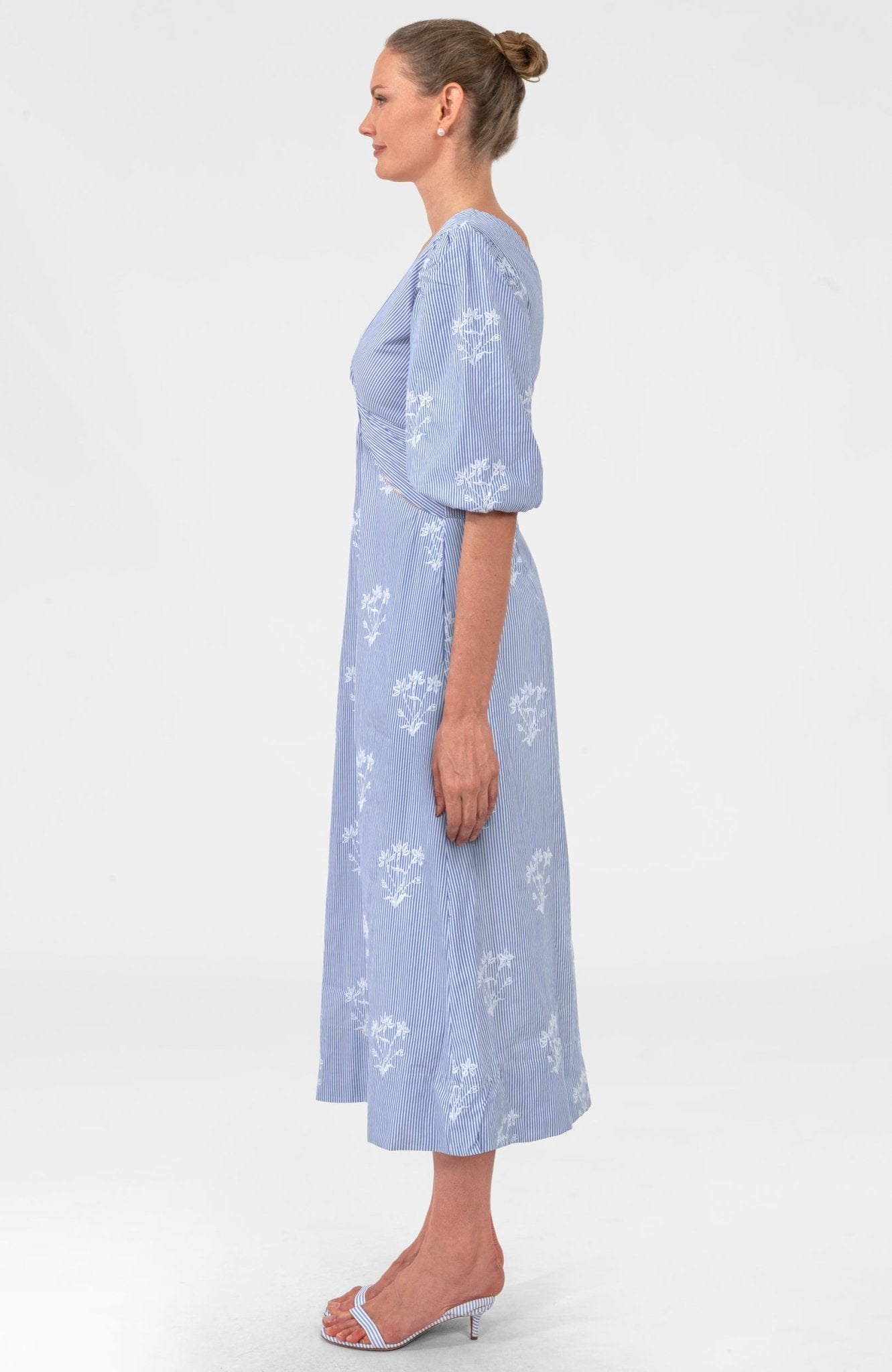 Embroidered Twister Maxi Dress - Stripe - Gretchen Scott Embroidered Twister Maxi Dress - Stripe - Gretchen Scott