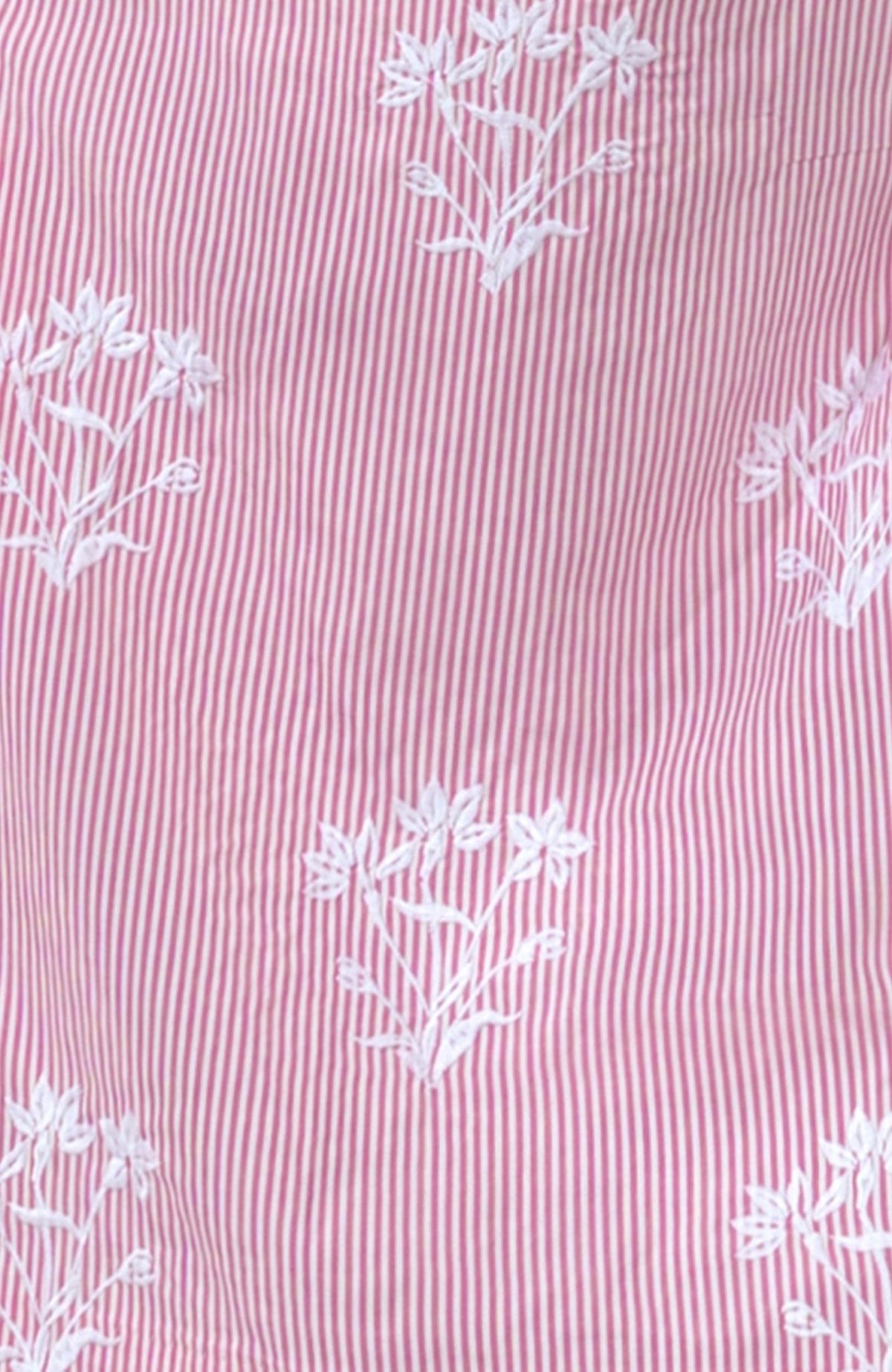 Embroidered Twister Short Dress - Stripe Pink