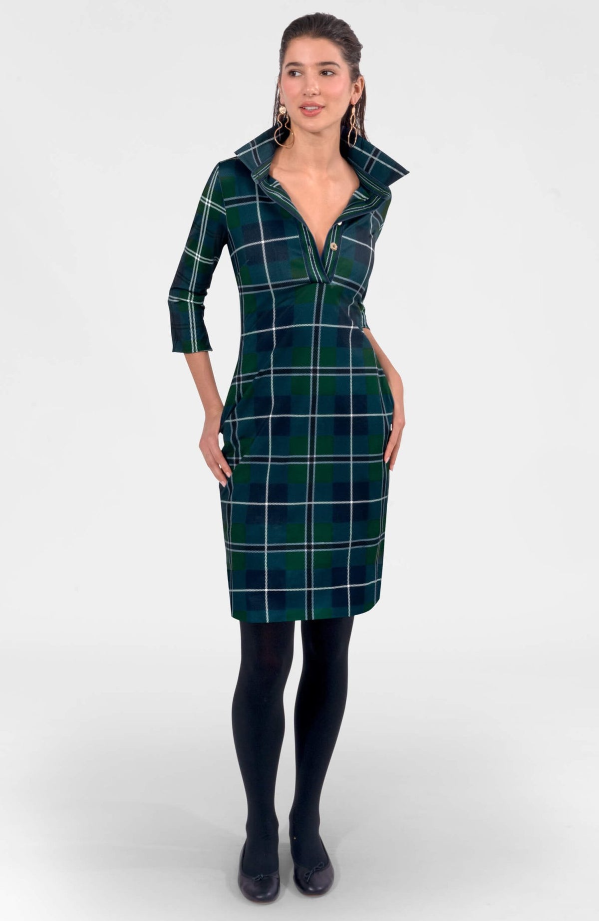 Everywhere Dress - Melville Tartan Green Multi