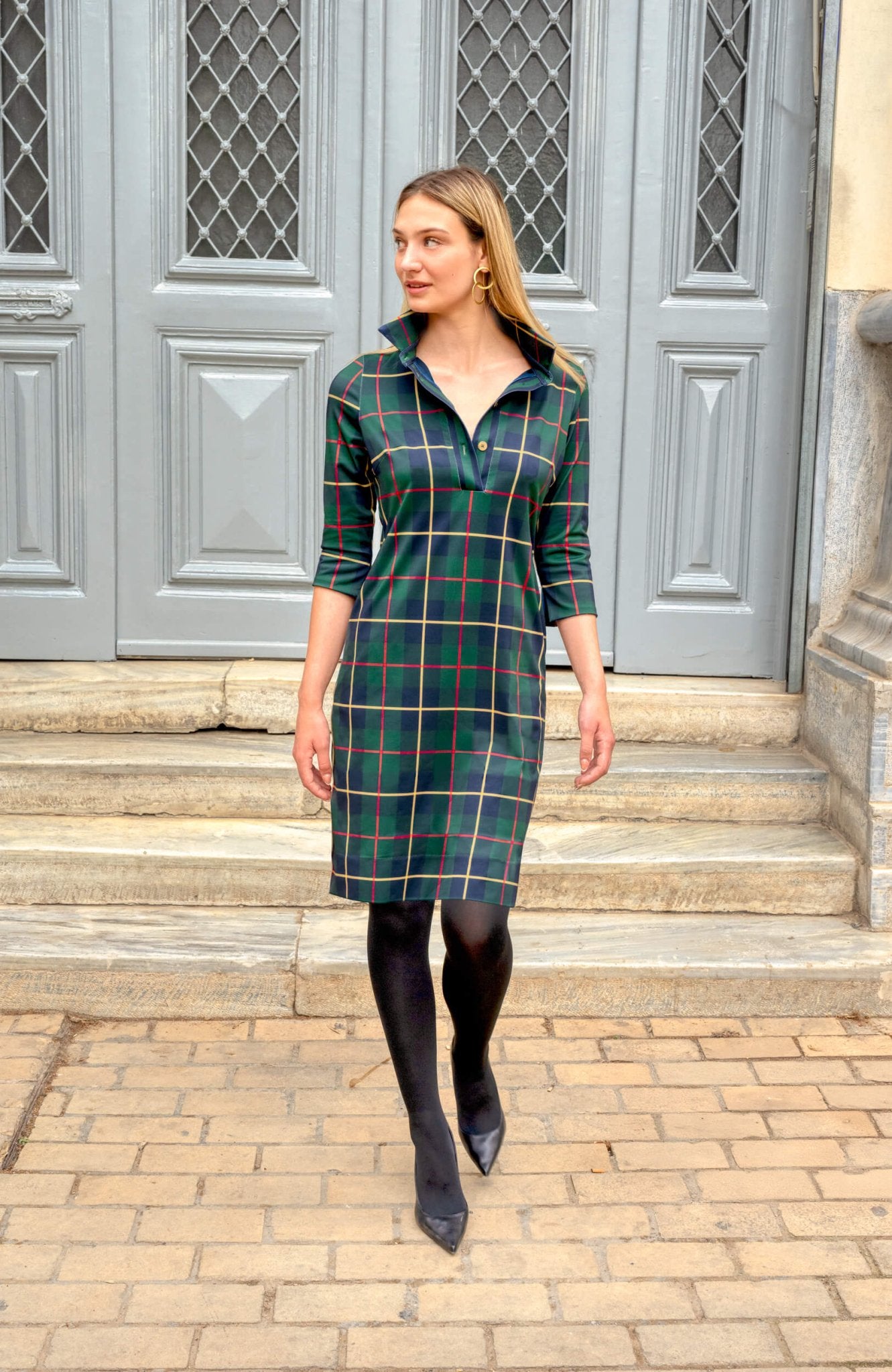 Everywhere Dress - Plaidly Cooper Green Multi / L Everywhere Dress - Plaidly Cooper Green Multi / L