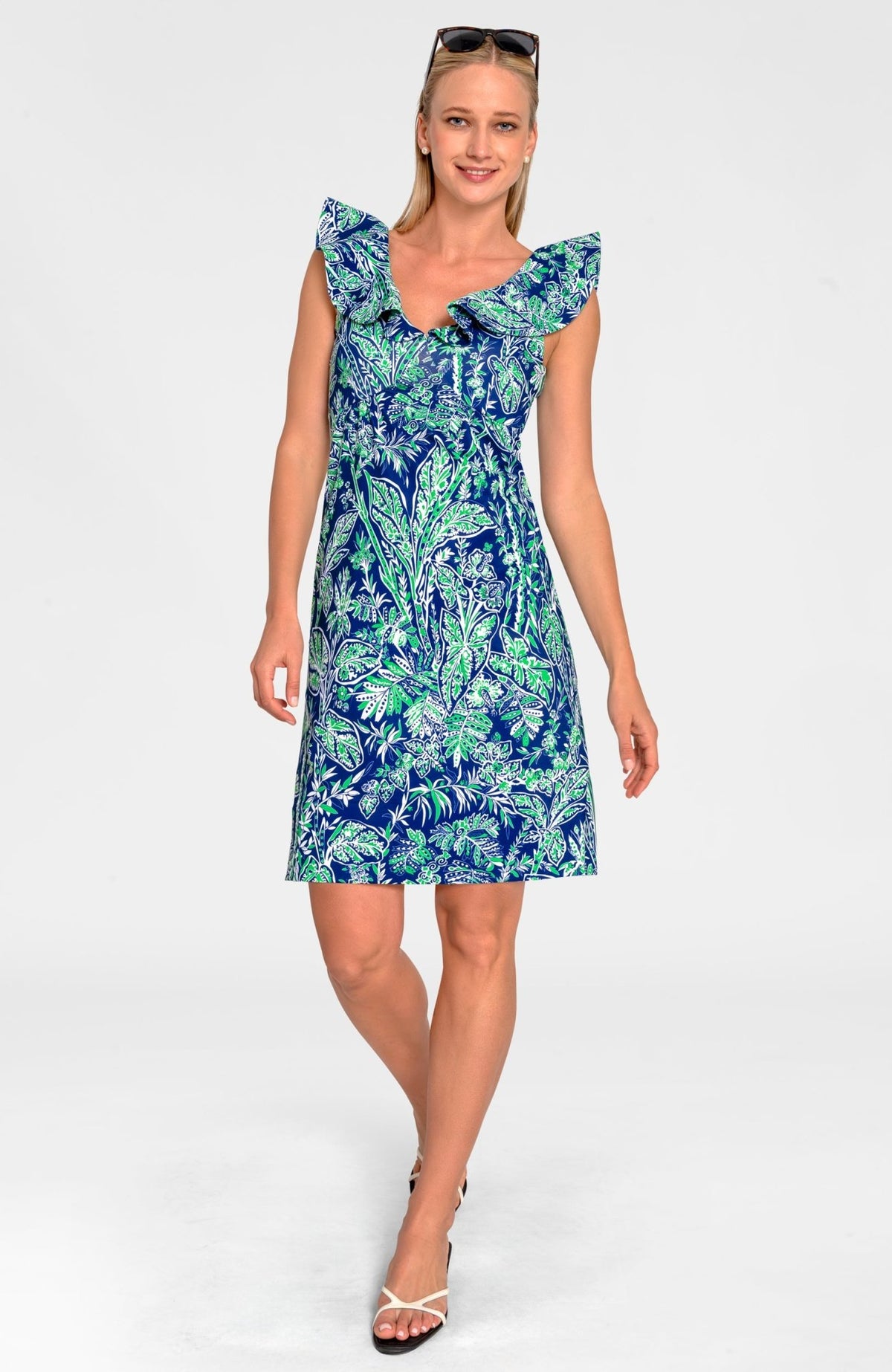 Fling Fantasy Dress - Vintage Vines Navy Kelly