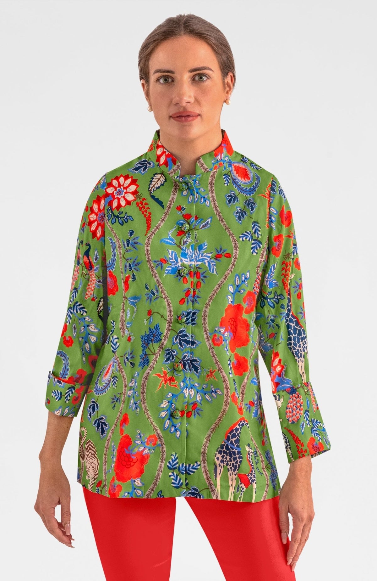 Forget Me Knot Top - Jungle Symphony - Final Sale Olive