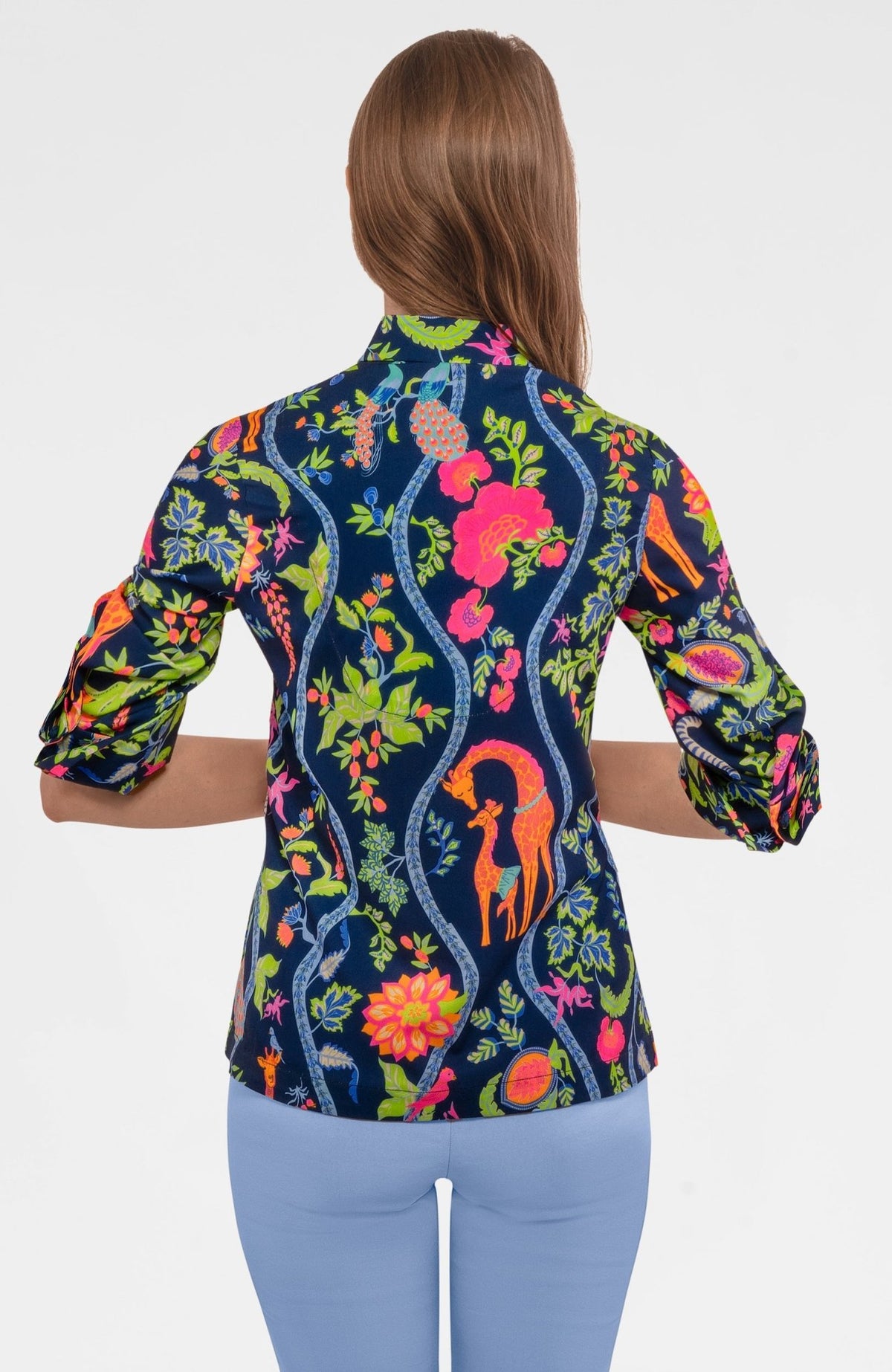 Forget Me Knot Top - Jungle Symphony - Final Sale Navy