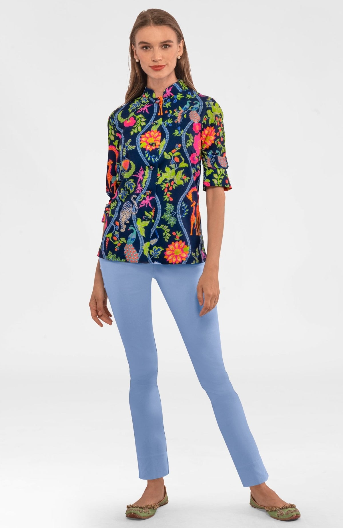 Forget Me Knot Top - Jungle Symphony - Final Sale Navy