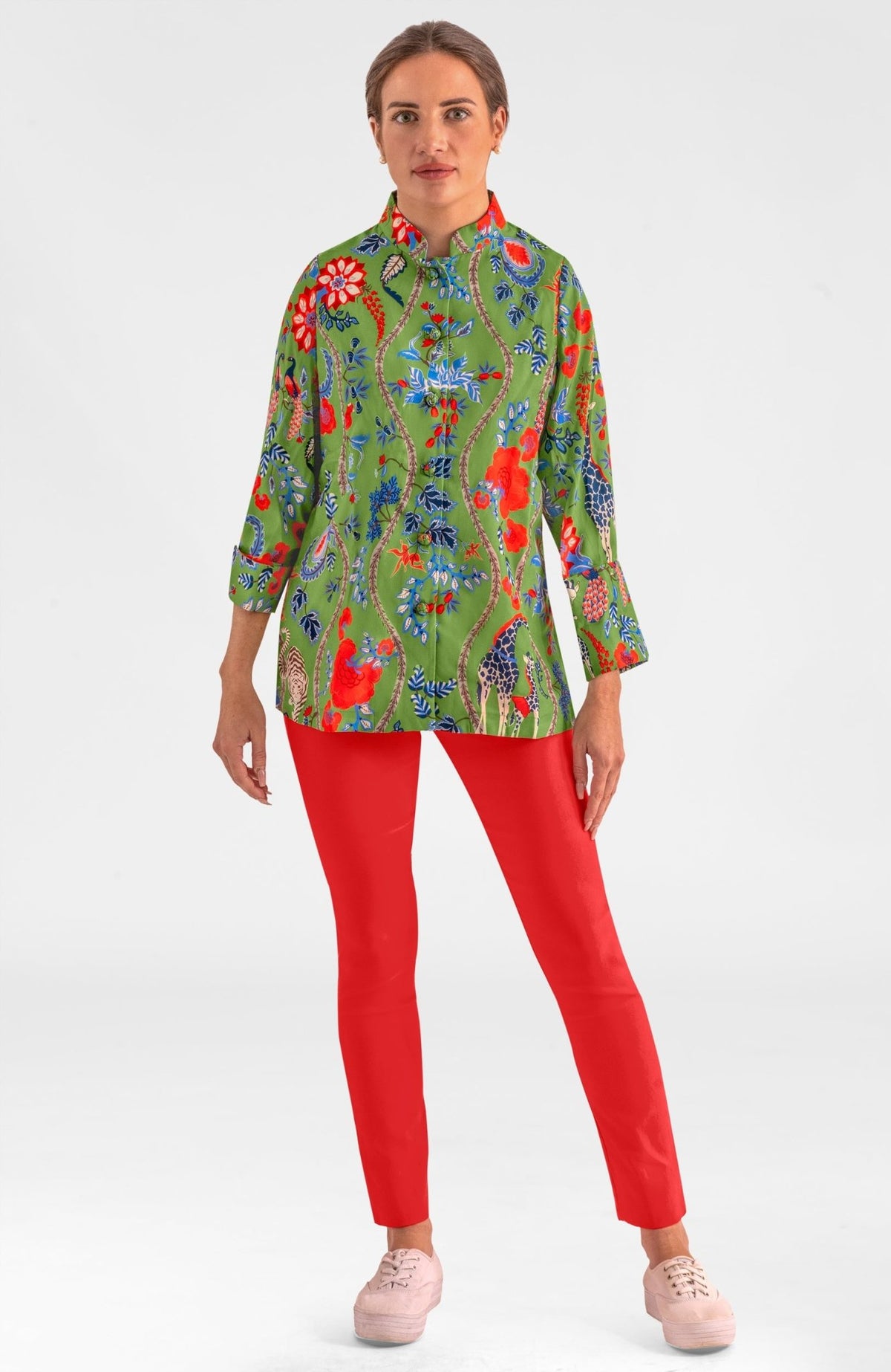 Forget Me Knot Top - Jungle Symphony - Final Sale Olive