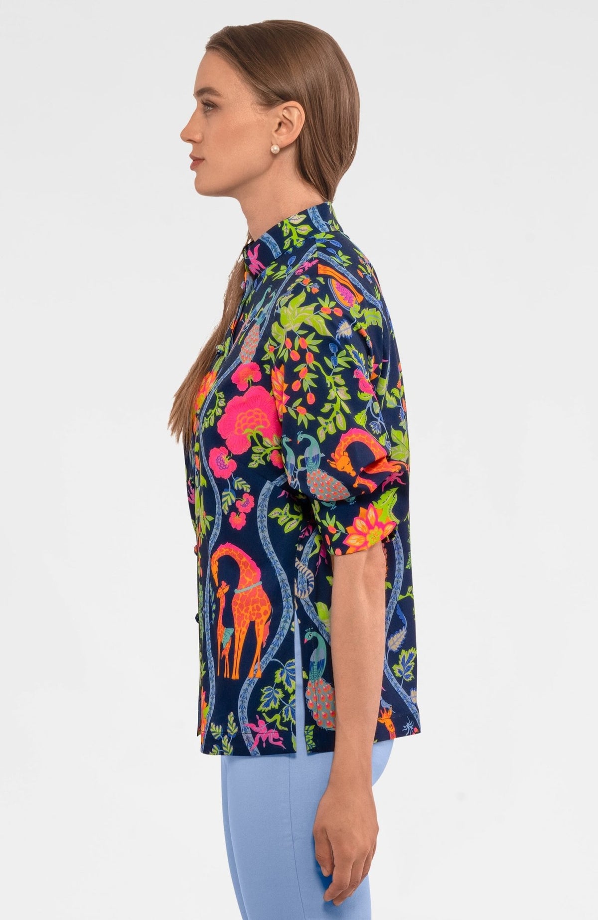 Forget Me Knot Top - Jungle Symphony - Final Sale Navy